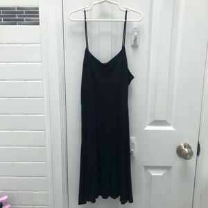 Tie Back Black Slip Dress